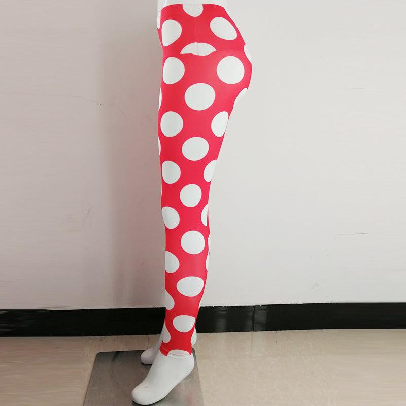Red bottom white circle thights