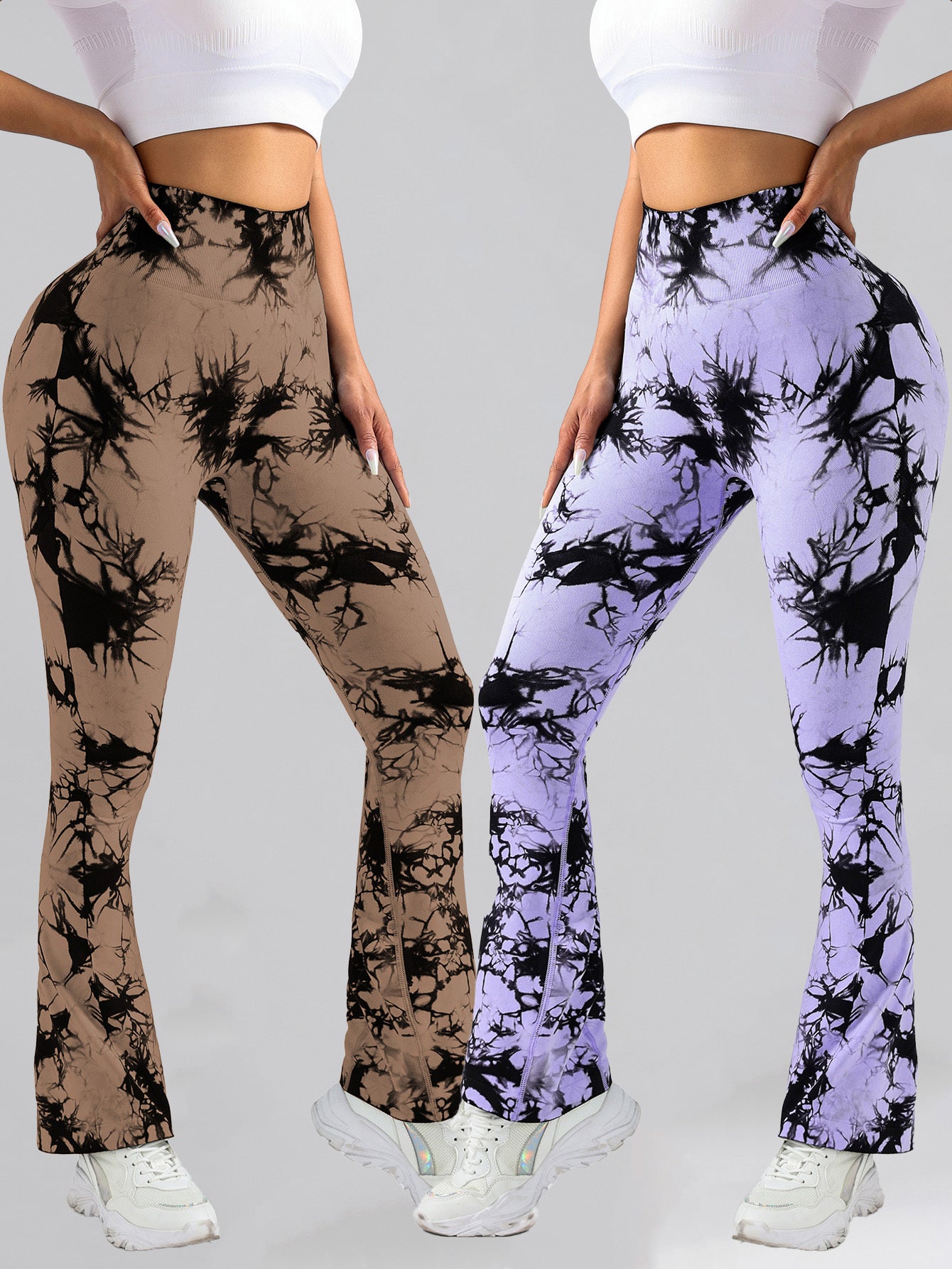 2 Pack Tie Dyed High Waisted