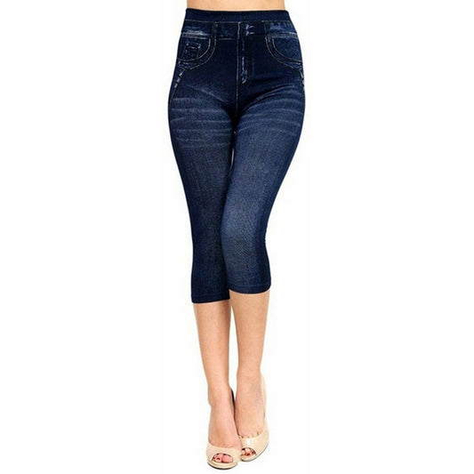 Seamless Imitation Denim thights
