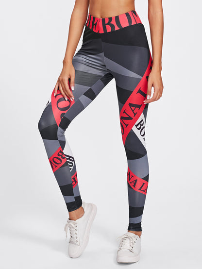 Alphabet print thights