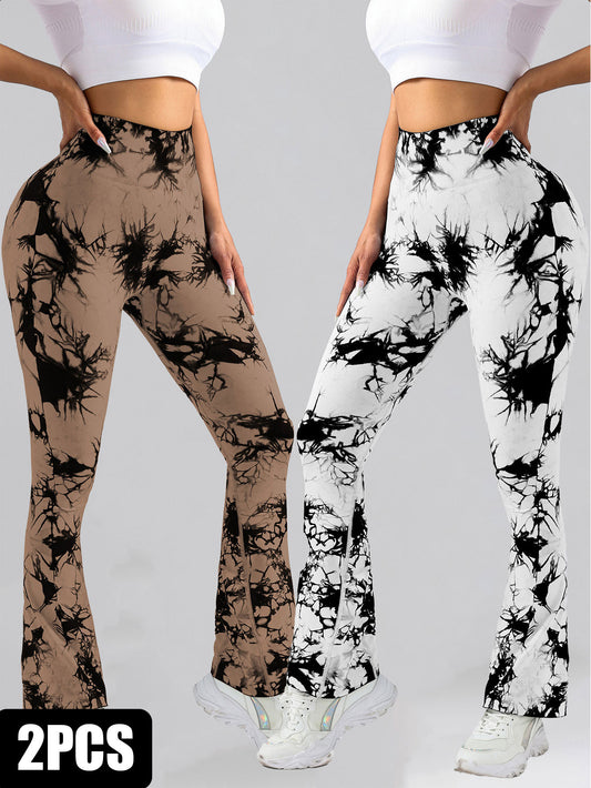 2 Pack Tie Dyed High Waisted