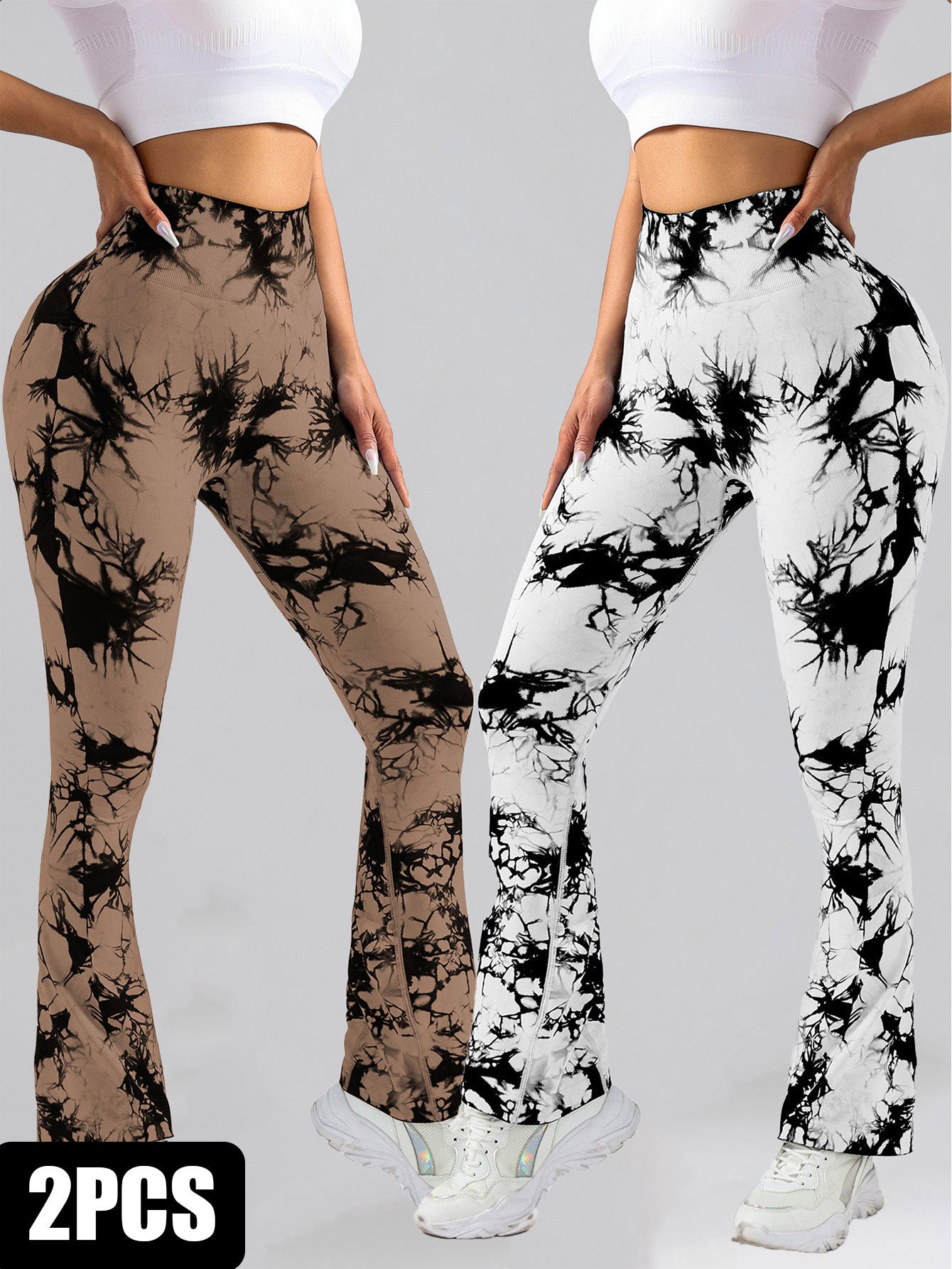 2 Pack Tie Dyed High Waisted