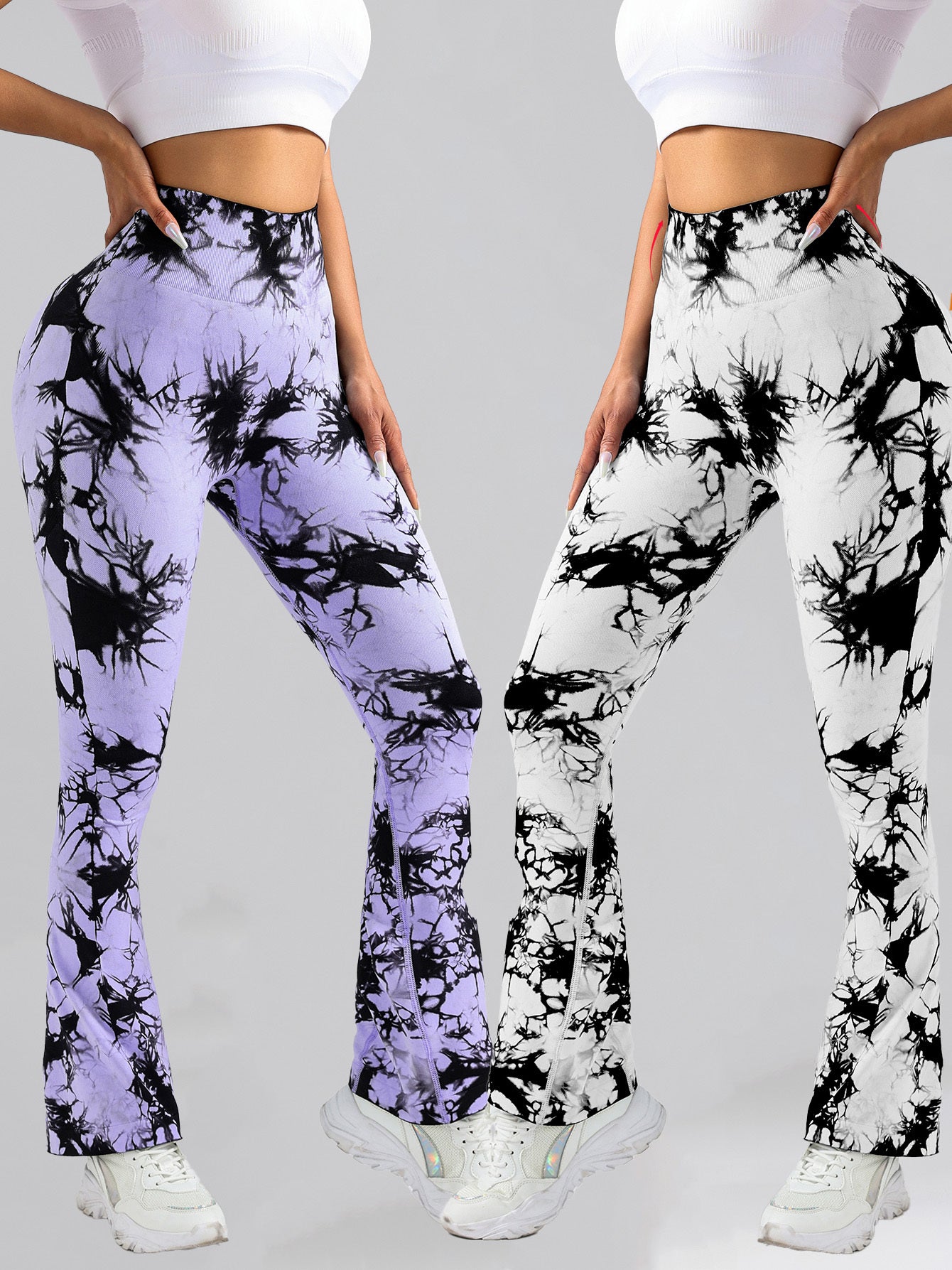 2 Pack Tie Dyed High Waisted