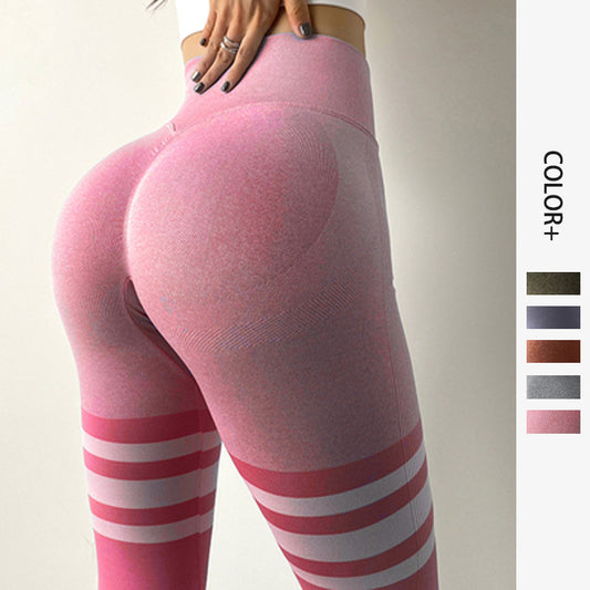 Stripe Design Fitness Leggings High Waisted Legging