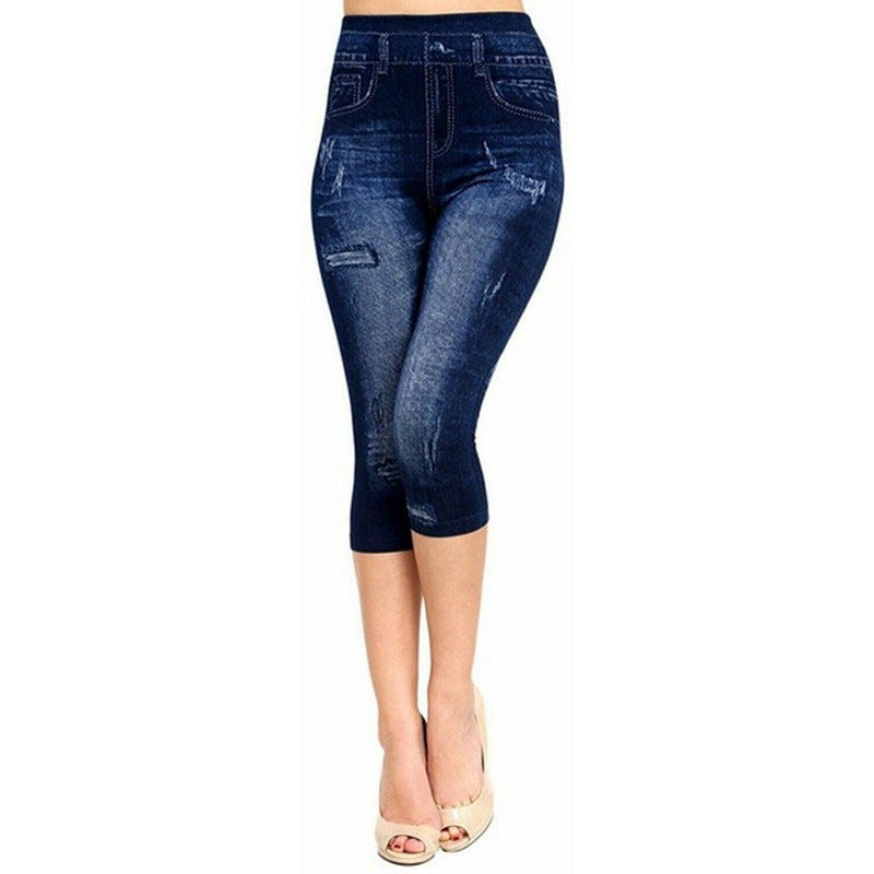 Seamless Imitation Denim thights