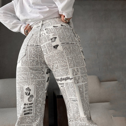 Woman Fashion Beige  Pants