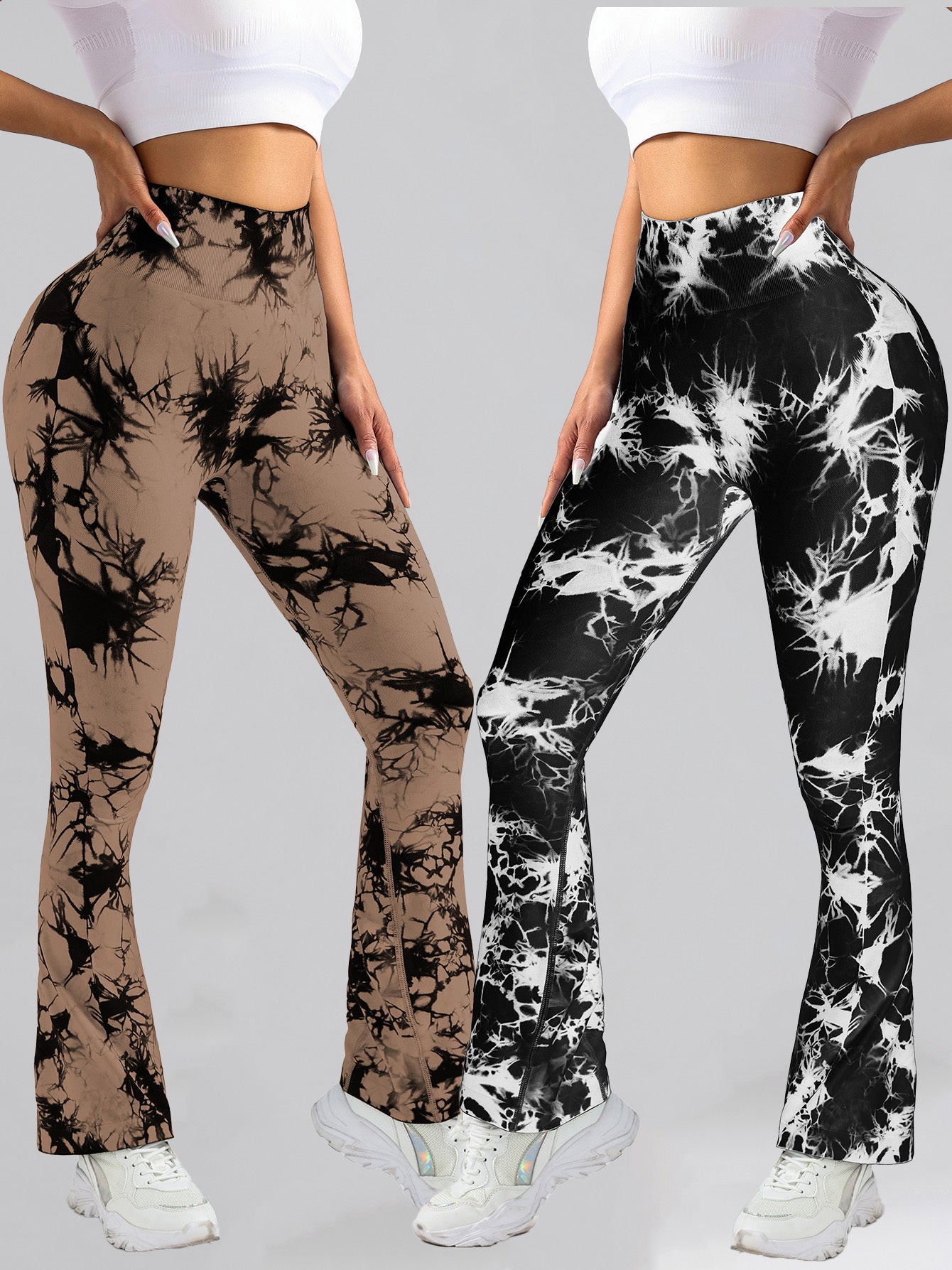 2 Pack Tie Dyed High Waisted